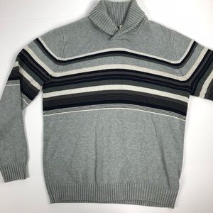 Levi's Mens Gray Striped Shawl Collar Pullover XL